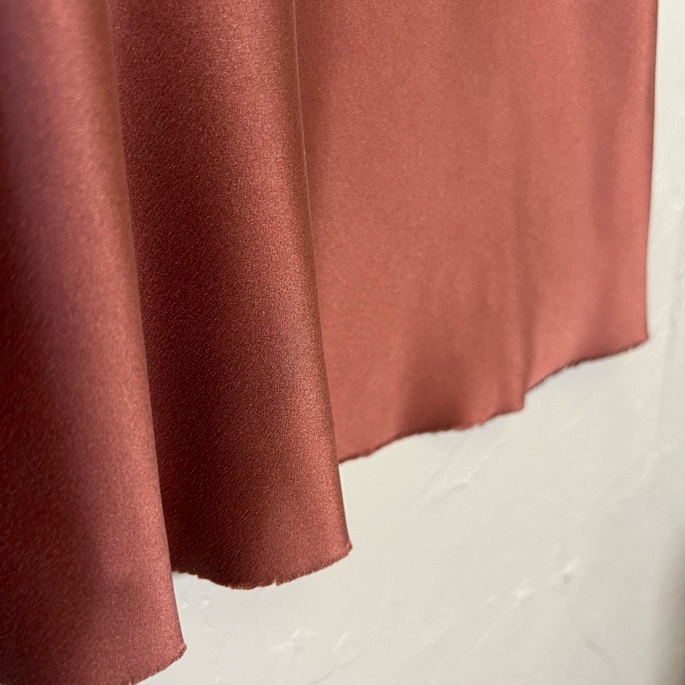 Rag & Bone Silk Midi Skirt Size 2 | Copper Satin Bias Cut Skirt - Picture 5 of 8